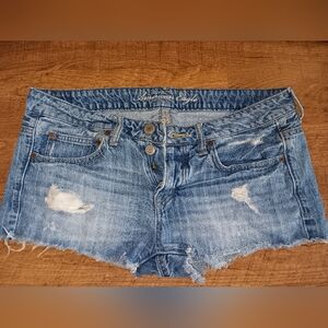 Vintage Y2K American Eagle Low Rise Distressed Cutoff Shorts Size 8